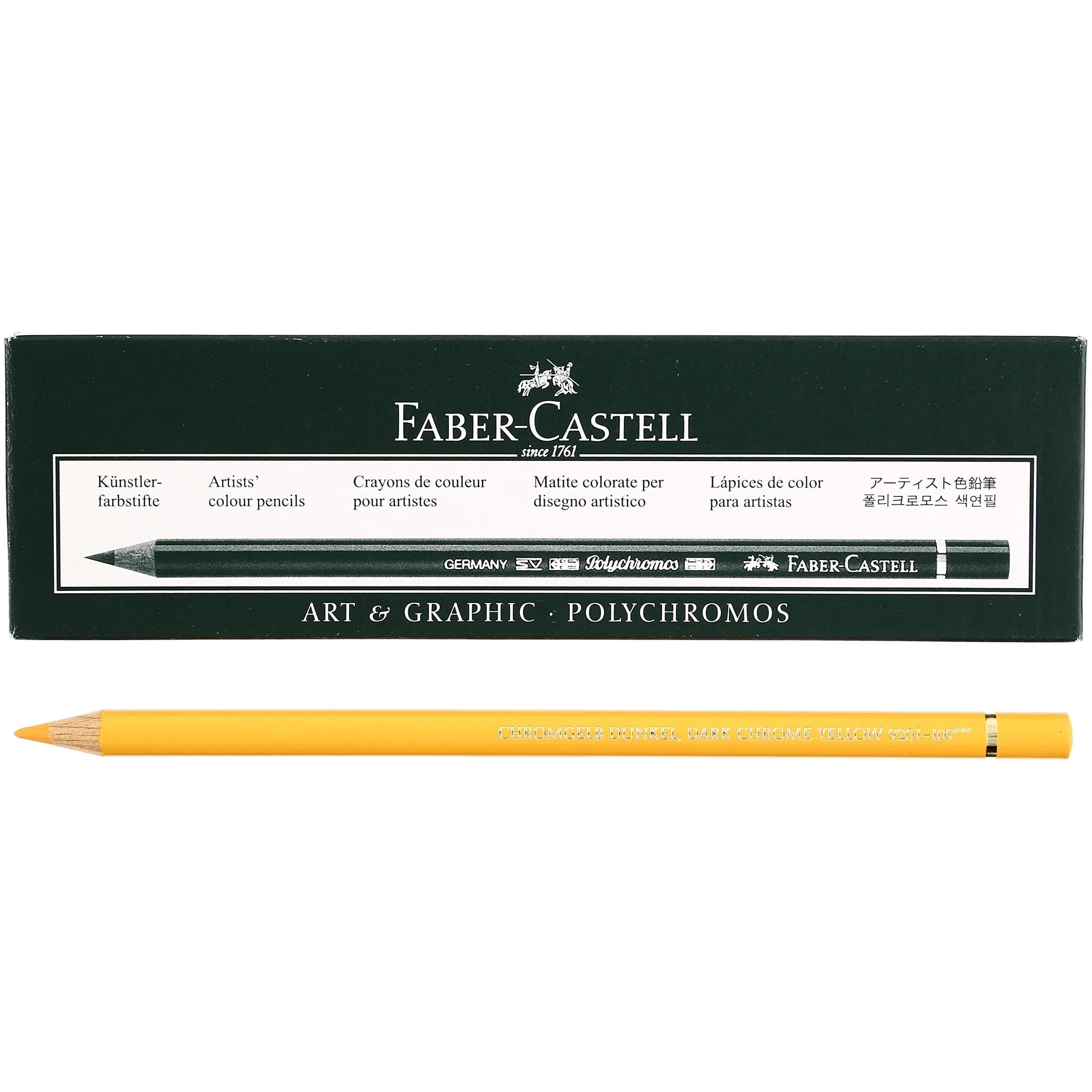 Faber-Castell Polychromos Colored Pencils 6 Count (102 Cream) | Artist Quality for Smooth Drawing — Dark Chrome Yellow