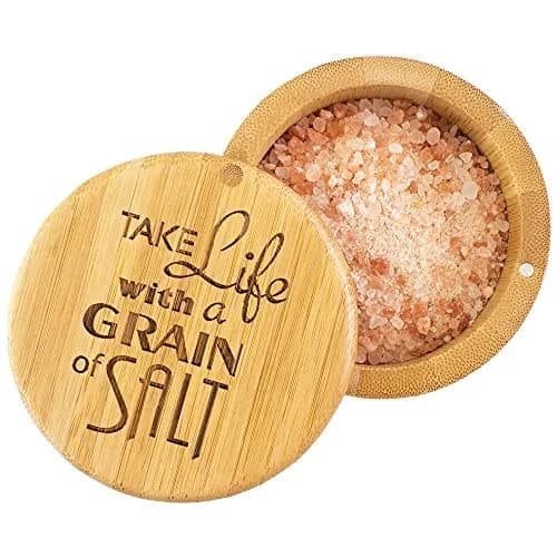 Totally Bamboo Salt Cellar Bamboo Storage Box with Magnetic Swivel Lid, 6 Ounce Capacity thumbnail 1