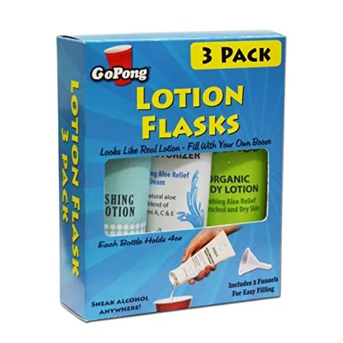 GoPong Lotion Flask 3 Pack (120 ml / 4 fl oz each) | Hidden Alcohol Travel Flasks for Events thumbnail 7