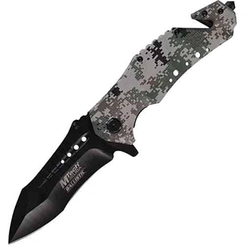 MTECH USA MT-A845DG Spring Assist Folding Knife, Black Blade, Digital Camo Handle, 5-Inch Closed, Metallic-Fiber thumbnail 1