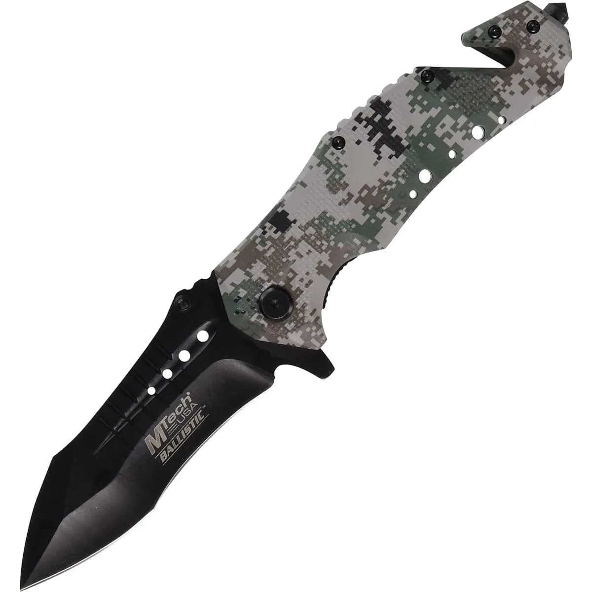 MTECH USA MT-A845DG Spring Assist Folding Knife, Black Blade, Digital Camo Handle, 5-Inch Closed, Metallic-Fiber - main product image