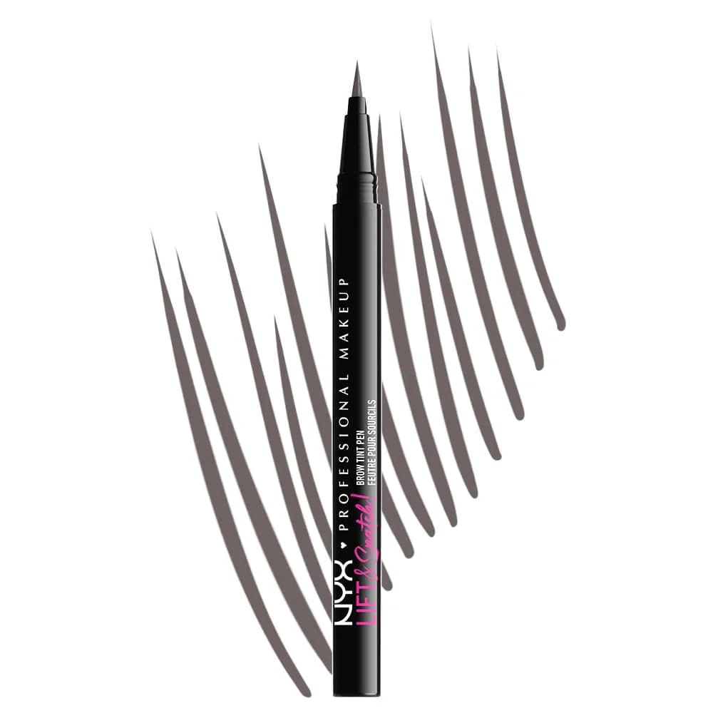 NYX PROFESSIONAL MAKEUP Lift & Snatch Eyebrow Tint Pen, Taupe | Microbrush for Natural to Snatched Brows — Gray Black