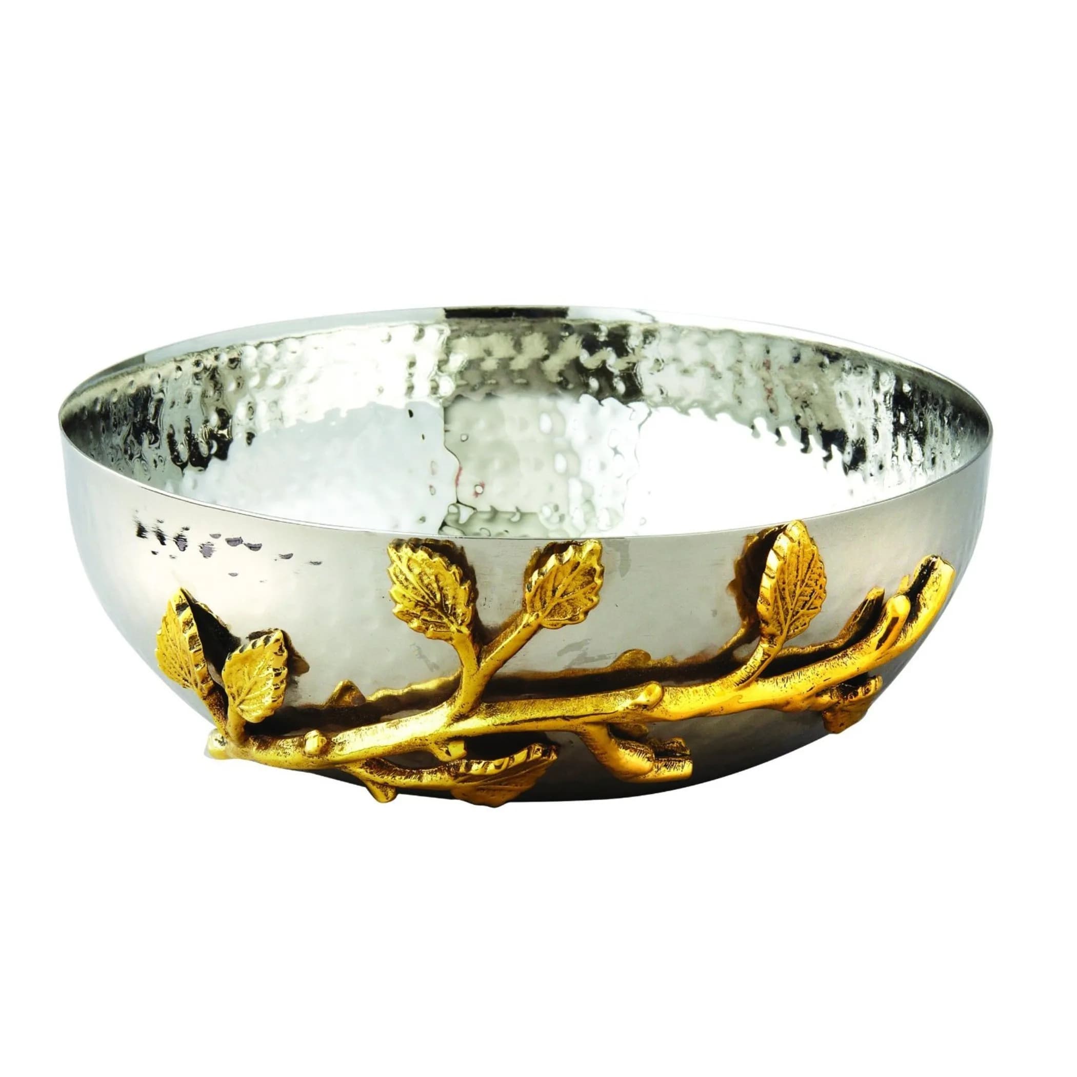Elegance Golden Vine 6.5" Small Salad & Snack Bowl | Modern Metal Decor & Serveware