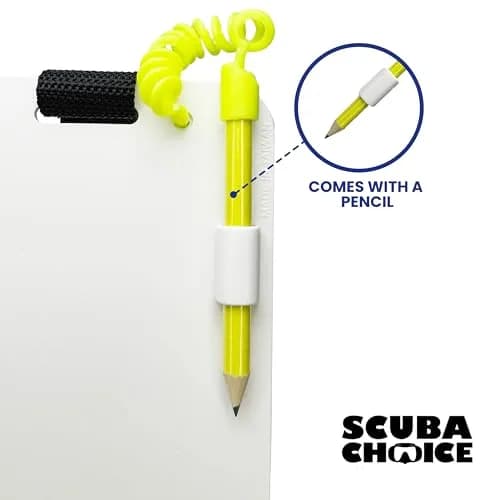 Scuba Choice 6" x 4" Diving Slate with Clip & Graphite Pencil | Waterproof Reusable Underwater Writing Pad thumbnail 3