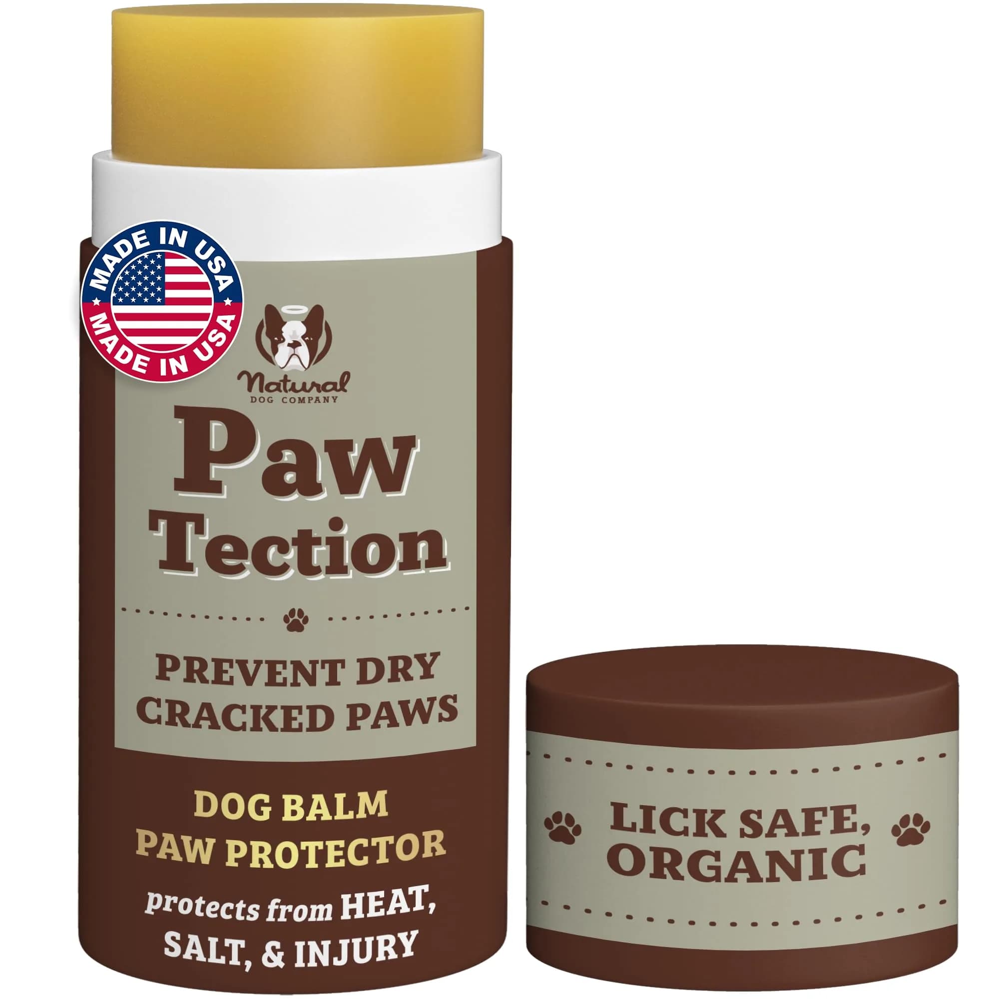 Natural Dog Company PawTection Dog Paw Wax – 0.15 oz Stick | All-Natural, Lick Safe Paw Protector for Hot Pavement & Rough Terrain — PawTection / Stick - 2 oz