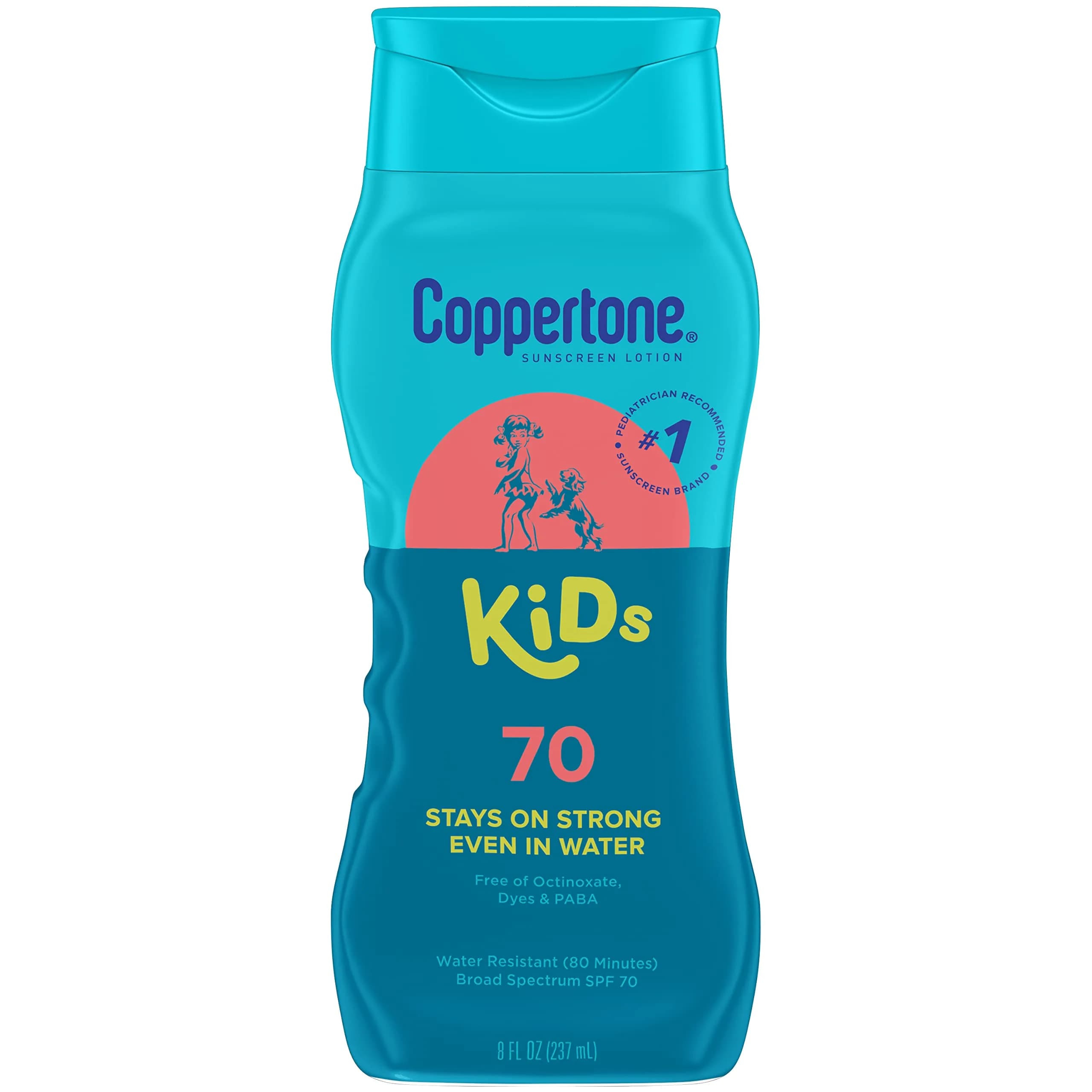 Coppertone Kids Sunscreen Lotion SPF 70 Water Resistant 8 Fl Oz | Pediatrician Recommended, Broad Spectrum UVA/UVB - main product image