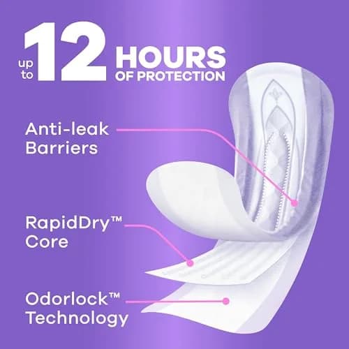 Always Discreet Adult Incontinence Pads for Women, Regular Length, Moderate Absorbency, 198 Count | Drier, 4 Drop Protection thumbnail 3