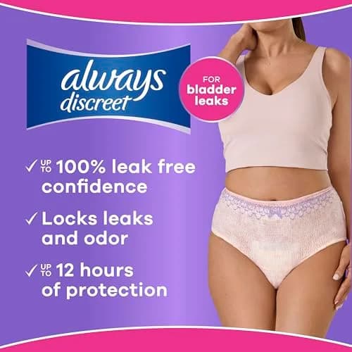 Always Discreet Incontinence Underwear for Women, Extra Large/XL, 26 Count | Max Absorbency, Discreet Fit thumbnail 4
