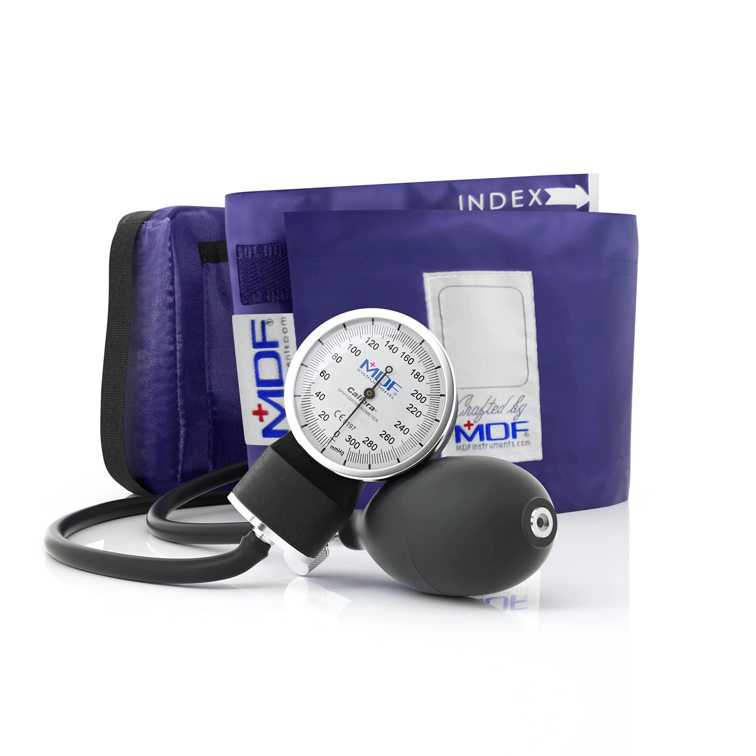 MDF Instruments Calibra Aneroid Professional Sphygmomanometer with Adult Cuff & Case | Lifetime Calibration — Purple / Standard Gauge - Adult Cuff