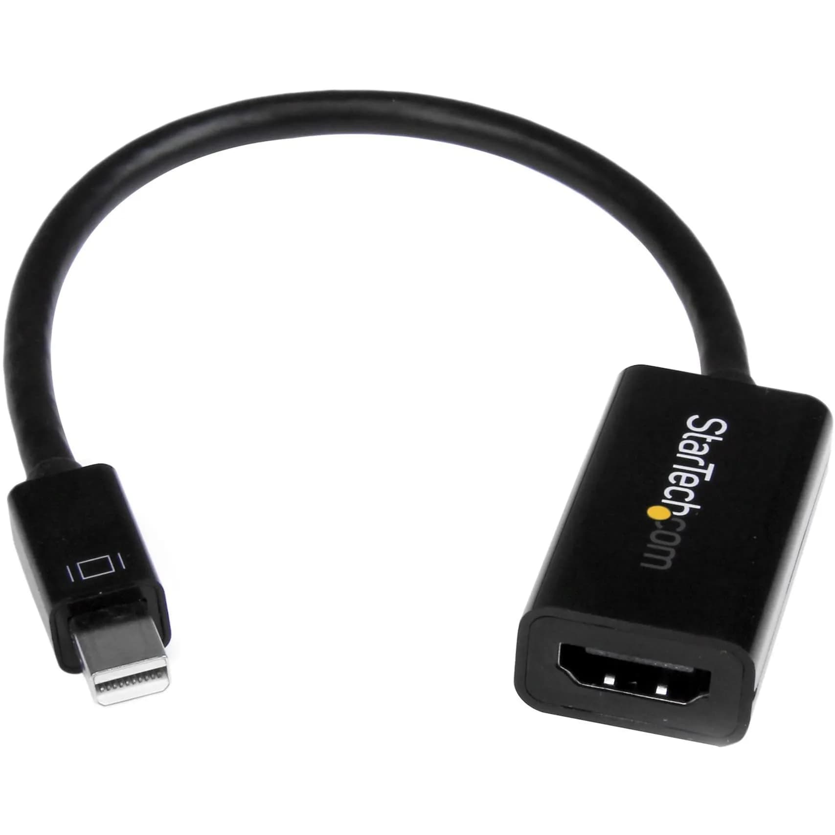 StarTech.com Active Mini DisplayPort to HDMI Adapter 15cm Cable | 4K 30Hz, 1080p, DPCP — Black
