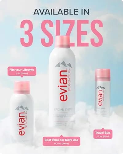 Evian Facial Spray 50ml (1.7 Fl Oz) 6-Pack | Hydrating Mineral Mist for Face & Skin thumbnail 6