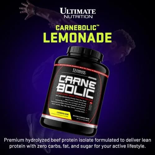 Ultimate Nutrition CarneBOLIC Beef Protein Isolate, Lemonade, 4 lb | Hydrolyzed, Dairy-Free, Keto & Paleo Friendly thumbnail 2