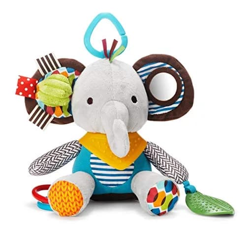 Skip Hop Bandana Buddies Activity and Teething Toy with Rattle and Textures, Elephant 13cm (5") | BPA-Free, Phthalate-Free, CPSIA Compliant thumbnail 1