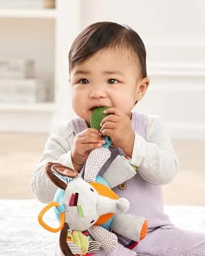 Skip Hop Bandana Buddies Activity and Teething Toy with Rattle and Textures, Elephant 13cm (5") | BPA-Free, Phthalate-Free, CPSIA Compliant thumbnail 5