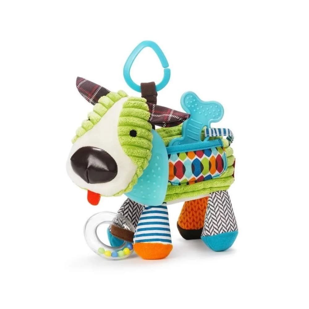 Skip Hop Bandana Buddies Soft Textured Baby Activity and Teething Toy with Rattle, Crinkle, Squeaker & Mirror | Elephant, 0+ Months — Puppy