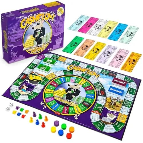 Rich Dad CASHFLOW Board Game, Educational Business & Finance Literacy Game for Ages 14+ (Purple, 11 x 15 inches) thumbnail 1