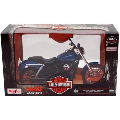 Maisto 2004 Harley Davidson Dyna Super Glide Sport Bike 1/12 Motorcycle Model Blue | Detailed Diecast Collectible thumbnail 7
