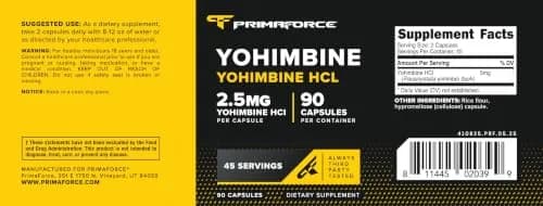 Primaforce Yohimbine HCl 2.5mg | Supports weight loss & sexual wellness thumbnail 5