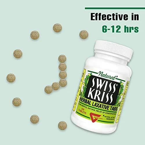 Swiss Kriss Herbal Laxative Tablets 250 Count (Pack of 2) | Gentle Constipation Relief in 6-12 Hours thumbnail 3
