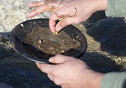 SE 8 Inch Gold Panning Pan - Dual Riffles for Easier Mining and Prospecting, Black | Lightweight Plastic Gold Pan with Micro & Deep Riffles thumbnail 2