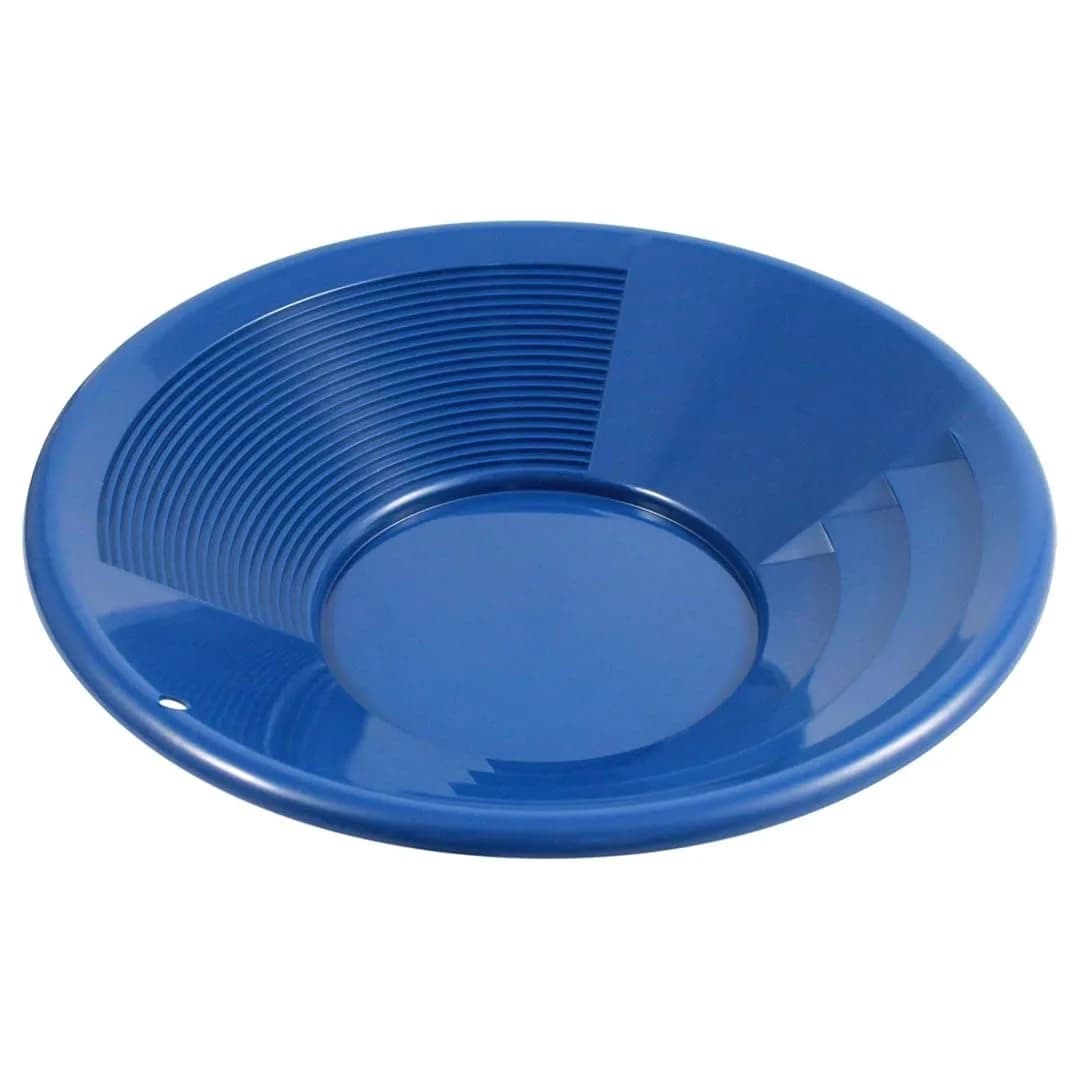 SE 10 Inch Blue Plastic Gold Panning Pan with Dual Riffles | Lightweight & Durable - main product image