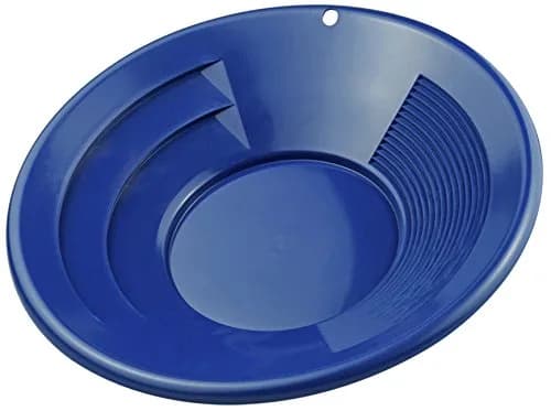 SE 10 Inch Blue Plastic Gold Panning Pan with Dual Riffles | Lightweight & Durable thumbnail 4