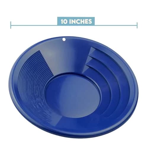 SE 10 Inch Blue Plastic Gold Panning Pan with Dual Riffles | Lightweight & Durable thumbnail 5