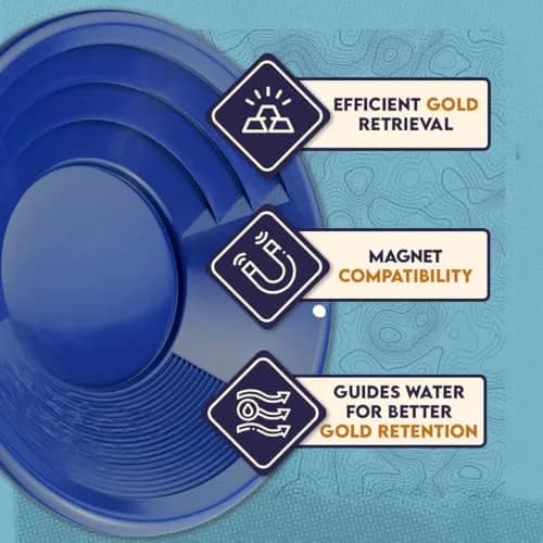 SE 10 Inch Blue Plastic Gold Panning Pan with Dual Riffles | Lightweight & Durable thumbnail 6