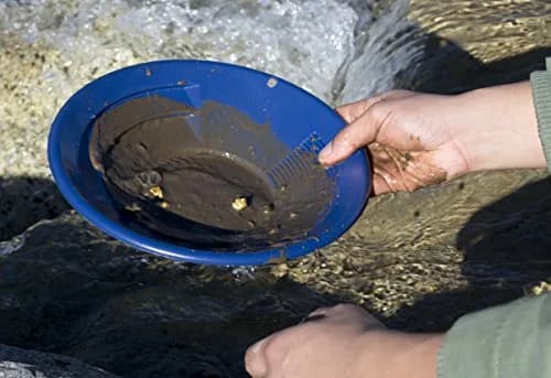 SE 10 Inch Blue Plastic Gold Panning Pan with Dual Riffles | Lightweight & Durable thumbnail 2