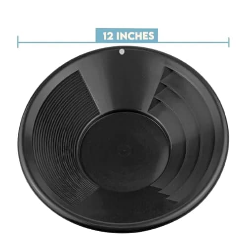 SE 12 Inch Gold Panning Pan - Dual Riffles for Easier Mining and Prospecting, Black | Lightweight Plastic Design for Gold Prospectors thumbnail 4