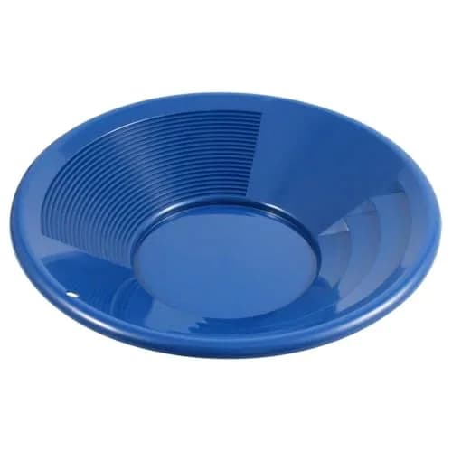 SE 12 Inch Blue Plastic Gold Panning Pan with Dual Riffles | Lightweight Prospecting Tool thumbnail 1
