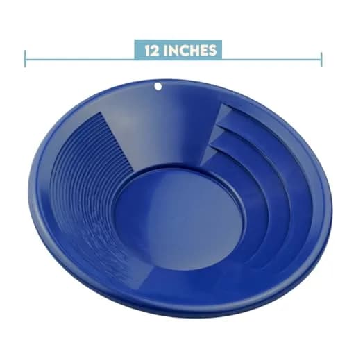 SE 12 Inch Blue Plastic Gold Panning Pan with Dual Riffles | Lightweight Prospecting Tool thumbnail 4