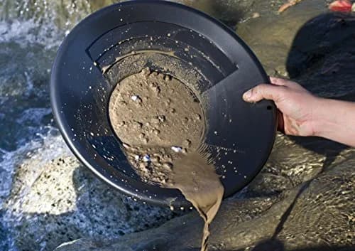 SE 14 Inch Black Plastic Gold Panning Pan with Dual Riffles | Lightweight & Durable thumbnail 2