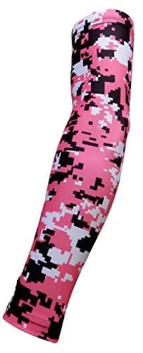 Sports Farm Moisture Wicking Compression Arm Sleeve (Pink Digital Camo, Large) | Perfect for Basketball & Sports thumbnail 1