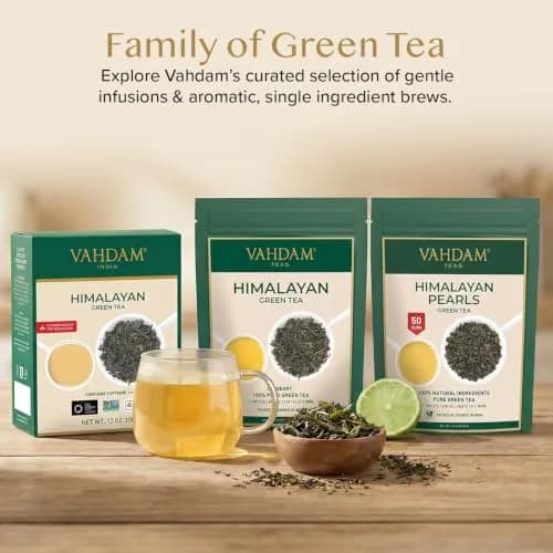 VAHDAM Himalayan Pearls Green Tea Loose Leaf 3.53oz | Premium Indian Green Tea, High Caffeine, Single Origin thumbnail 7