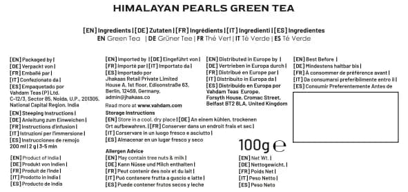 VAHDAM Himalayan Pearls Green Tea Loose Leaf 3.53oz | Premium Indian Green Tea, High Caffeine, Single Origin thumbnail 9