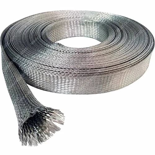 Electriduct 1/8" Tinned Copper Metal Braid Sleeving 50 Feet | Flexible EMI RFI Shielding Wire Mesh thumbnail 3