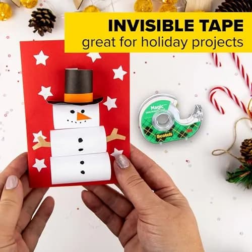 Scotch Magic Tape 3/4 in x 350 in per Roll — 12 Rolls with Dispensers | Invisible Matte Finish, Permanent Adhesive thumbnail 7