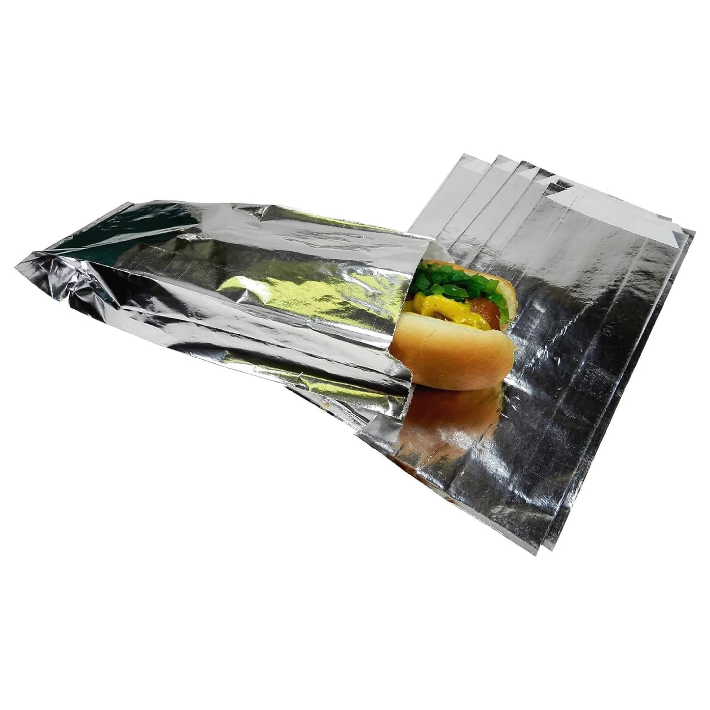 Regency Wraps Grease Resistant Snack Bags, Foil Lined Burger Bags, 25 Count | Insulated for Hot & Cold Food