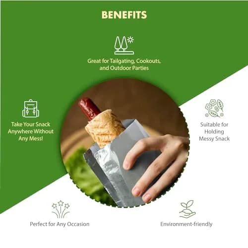 Regency Wraps Grease Resistant Snack Bags, Foil Lined Burger Bags, 25 Count | Insulated for Hot & Cold Food thumbnail 2