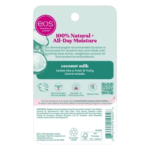 eos Coconut Milk Natural Lip Balm 7g (0.25 oz) | Dermatologist Recommended for Sensitive Skin thumbnail 7