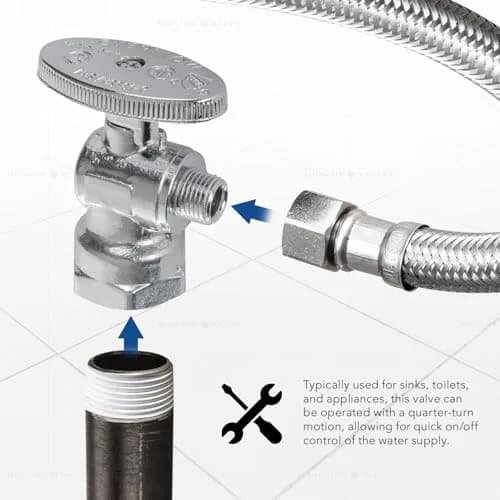 Midline Valve 1/2" FIP x 3/8" OD Compression Quarter Turn Angle Stop Valve | Chrome Plated Brass, NSF/ANSI 61/372 Certified thumbnail 4