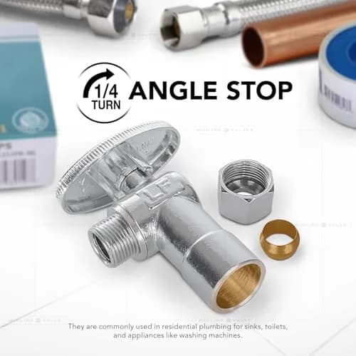 Midline Valve 81212QS-OM 1/2 in. Sweat x 3/8 in. O.D. COMP Angle Shut-off Valve | NSF Certified Lead-Free Brass thumbnail 2