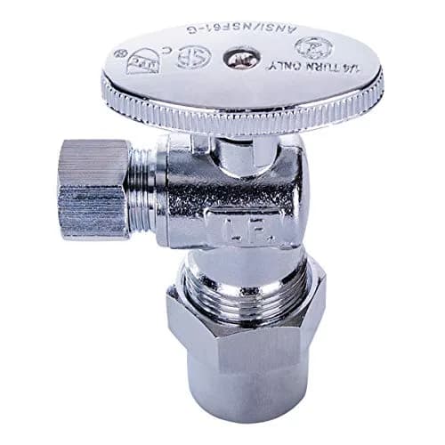 Midline Valve 81412QS-OM Angle Shut-off Valve 1/2 in. CPVC x 3/8 in. O.D. COMP Chrome Plated Brass thumbnail 2