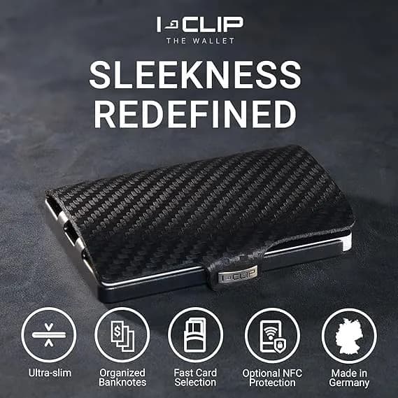 I-CLIP Premium Leather Slim Wallet with Money Clip & Card Holder - 9cm (3.5in) - Nutshell thumbnail 5