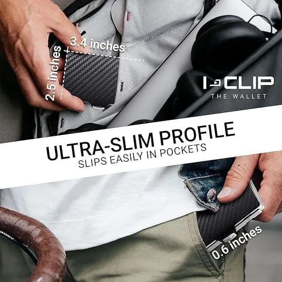 I-CLIP Premium Leather Slim Wallet with Money Clip & Card Holder - 9cm (3.5in) - Nutshell thumbnail 6