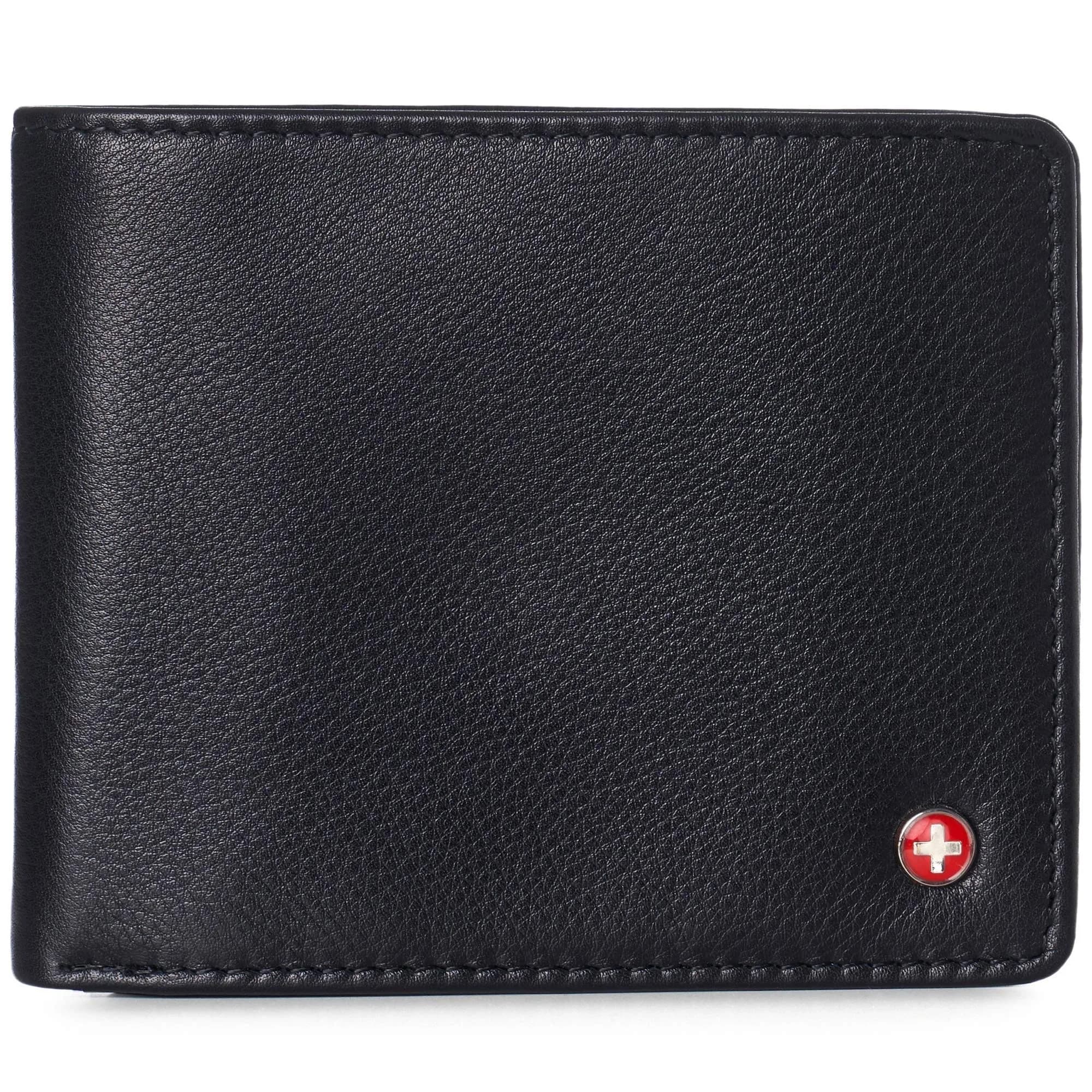 Alpine Swiss Spencer RFID Protected Leather Bifold Wallet | Black, 14 Card Pockets - main product image