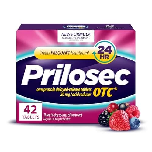 Prilosec OTC Omeprazole 20mg Delayed-Release Tablets Wildberry 42 | 24 Hour Heartburn Relief thumbnail 1