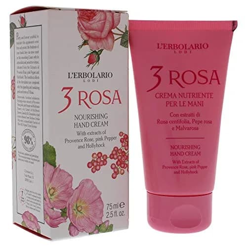 L'Erbolario 3 Rosa Nourishing Hand Cream 2.5 oz | Moisturizes & Soothes Dry Hands thumbnail 3