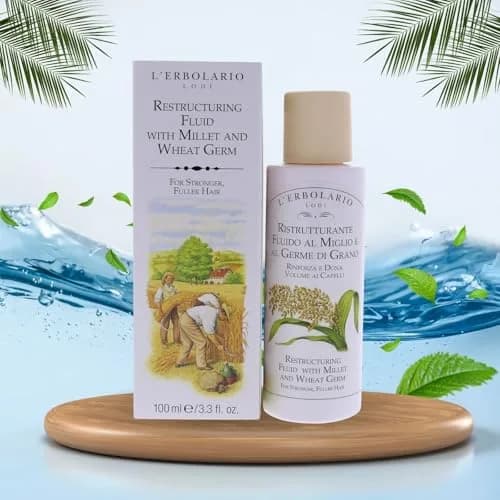 L'Erbolario Millet And Wheat Restructuring Fluid 3.3 Oz | Hair Serum For Stronger, Fuller Hair thumbnail 4